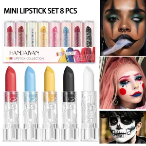 Halloween Matte Lipstick Set Waterproof Long Lasting Portable Velvet Lip Makeup Cosmetic Gift For Women Party