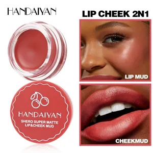 Handaiyan fango labbra e guance opaco 2 in 1 trucco velluto resistente a lungo