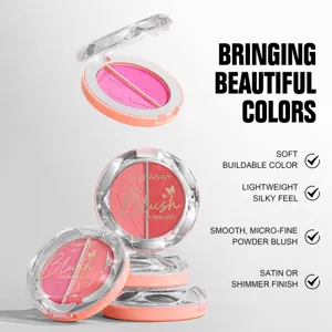 HANDAIYAN dual color blush palette powder makeup with silky smooth finish for natural glowing cheeks.