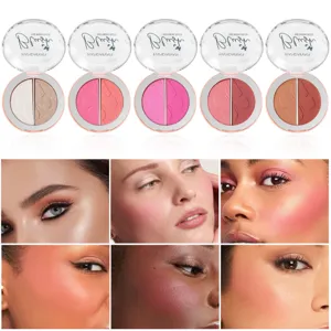 Handaiyan dual-color blush palette matte and pearlescent makeup face highlighter.