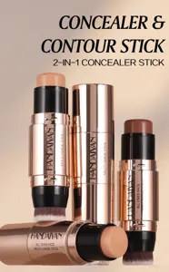 Handaiyan stick contouring e correttore 2 in 1 trucco doppio lato con pennello