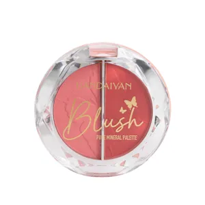 Handaiyan dual-color blush palette, pure mineral makeup, shimmer and matte face blusher.