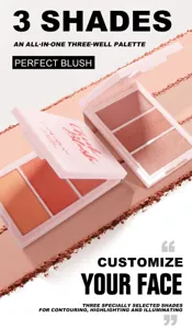Handaiyan 3-farben blush palette fur kontur und highlighter multifunktionales gesichts makeup