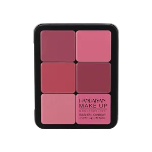 Handaiyan 6 color matte blush palette cream contour makeup set in black tin box main view.