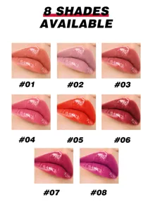 8 tonalità di lucidalabbra effetto specchio con colori vivaci per un trucco perfetto.