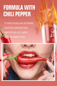 Brillant repulpant à lèvres Handaiyan formule au piment pour effet chauffant intense et pulpeux.