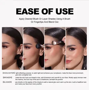 Multifunktionale 3-in-1 Gesichts-Make-up-Palette fuer Highlighter, Bronzer und Rouge.