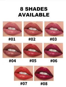 HANDAIYAN 8 tinten waterdichte spiegel lipgloss tint lipstick kleurdetail en monster