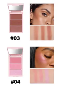 HANDAIYAN 3-in-1 Rouge Highlighting Kontur Palette Detailansicht mit Nuance 03 und 04.
