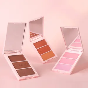 handaiyan drei farben blush highlighter kontur palette detailansicht der make up textur.
