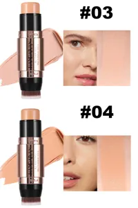 Stick per contouring e correttore a doppia estremità con pennello, trucco viso tonalità 03 04