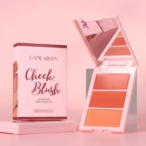 HANDAIYAN 3D Rouge Trio Palette professionelles Creme und Puder Make-up kompakter Spiegel