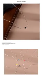 Summer new rainbow enamel smiley bead necklace, elegant clavicle chain for women fashion.