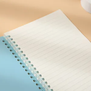 Cuaderno de espiral PP macaron retro papelería portátil para estudiantes con líneas