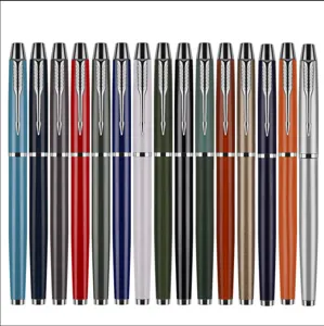 Juego de 15 bolígrafos de gel de metal de colores con clips de flecha clásicos para oficina.