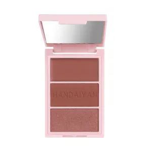 Handaiyan 3-in-1 Multifunktions Rouge Highlighter und Konturenpalette mit integriertem Spiegel.