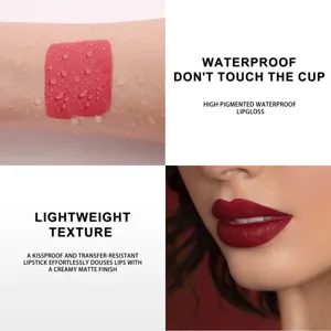 Handaiyan Rouge à Lèvres Liquide Mat Imperméable Anti-Tasse Longue Tenue Brillant à Lèvres Velours Maquillage Pour Femmes Cosmétiques