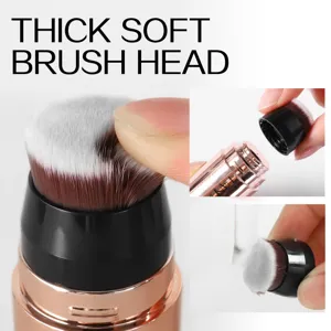Pennello per contouring trucco a doppia punta con setole morbide e cappuccio.