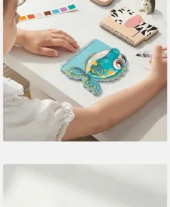 Cuaderno de espiral con forma de pez lindo para niños y estudiantes, bloc de notas de animales.