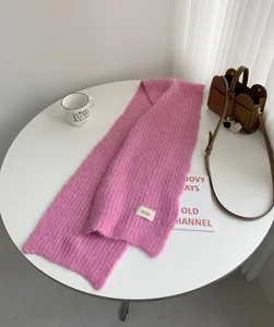 Einfarbiger Mohair Schal Winter warm kuschelig koreanischer Stil Damen Accessoire