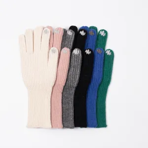 Winter warme gestrickte Fünffinger-Touchscreen-Handschuhe in verschiedenen Farben für Damen und Herren.