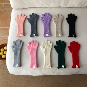 Women lengthened knit touchscreen warm gloves, multiple colors winter gloves for cycling.