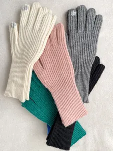 Winter warme Strick-Touchscreen-Handschuhe für Damen und Herren, kuschelige Fünffinger-Handschuhe.