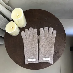 100% wool warm winter touch screen knit gloves for women, stylish cozy solid color winter gear.