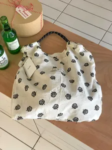 Damen stilvolle Blumen Kordelzug Tasche Lässig Handtasche Frühling Sommer Picknick Alltag