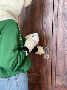 Herbst Winter Kontrast Strick warme Handschuhe stilvolle Fünf-Finger Wolle Handschuhe