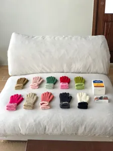 Herbst Winter Touchscreen warme Handschuhe Lammwolle gestrickt Farbblock Damen Handschuhe