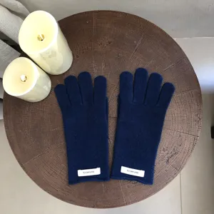 Winter warm 100% wool knit gloves for women, solid color soft touch screen thermal gloves.