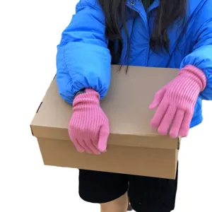 Damen einfarbige gestrickte Touchscreen warme Wollhandschuhe Winter Mode Fäustlinge Hauptansicht