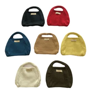 Herbst Winter neue gestrickte Handtasche koreanischer Blogger Stil einfarbig Damentasche