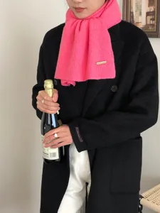 Koreanischer Stil oversized Winter warme rosa Strick Wollschal Damen elegante Mode