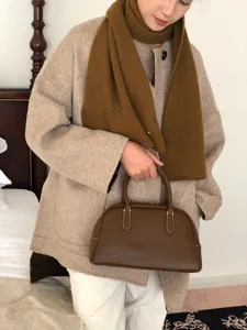 Gemütlicher Herbst Winter Strick Wollschal, japanischer Maillard Mode Accessoire für Damen neu.