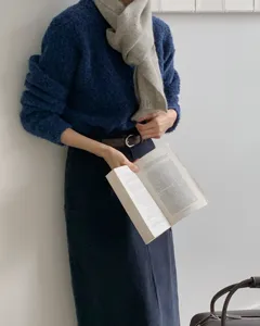 Elegante gebreide wollen sjaal voor dames winter mode Koreaanse stijl warme nekverwarmer gezellig zacht.