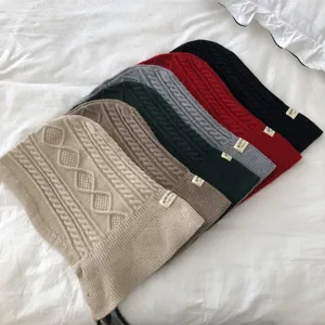 Cozy cable knit balaclava hat set winter warm fleece lined stylish outdoor wear multi color option