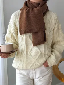 Winterwarmer Strickschal einfarbig dicker kuscheliger Halswärmer für Damen und Herren