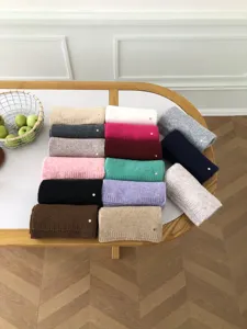Einfarbig Wolle Strick Schal Unisex Winter warm gemütlich Mode minimalistisch weich casual