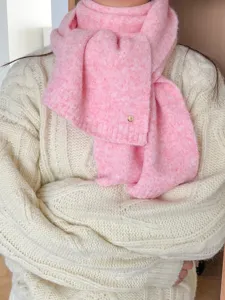 Gemütlicher rosa Strickschal für Damen, weicher warmer Winterschal Halswärmer Accessoire.