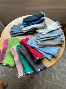 Womens knit touchscreen gloves autumn winter warm wool blend stylish daily wear chic