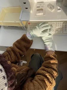 Gants d'hiver longs en tricot vert clair, mélange douillet de poils de lapin, tactiles pour femmes.