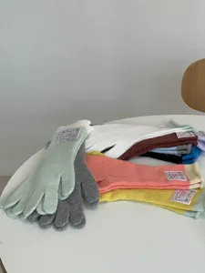Gants longs tricotés colorés hiver chaud mélange de laine douce moufles tactile pour femmes