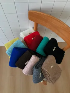 Koreanischer einfarbiger Strickschal für Damen Winter warm dick weich gemütlich Mode Accessoire
