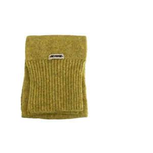 Damen Winter warmer einfarbiger Strickschal, doppellagiger kuscheliger Wollkragen, Hauptansicht.