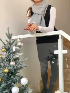 Cozy solid color wool winter scarf for women, soft warm knit neck wrap for cold weather.