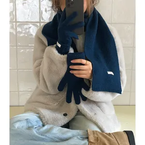 Minimalist Pure Wool Scarf For Women Winter Warm Soft Knitted Solid Color Elegant Shawl Wrap Premium Accessories
