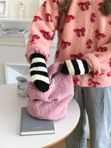 Mitaines tricotées rayées gants d'hiver chauds pour hommes et femmes confortables