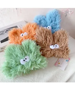 Flauschiges Plüsch Stirnband süße große Augen Make Up Haarband weicher warmer Haarschmuck